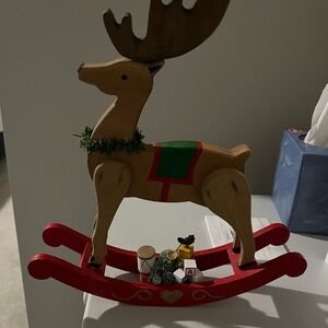 Charming Holiday Reindeer Rocker with Red Accents - set of 2